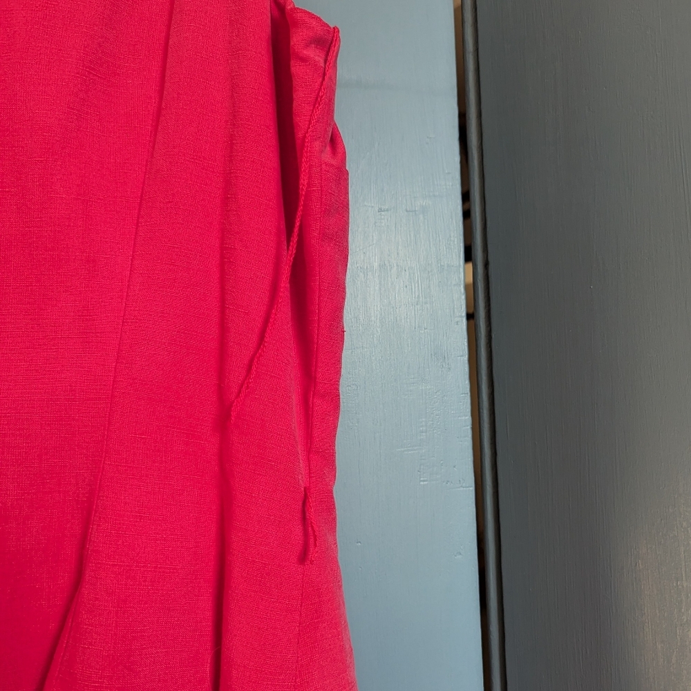 NWT Silk Linen Maxi 8 Dress Fuschia Sleeveless Jones NY Resort Summer Wedding - Picture 9 of 14